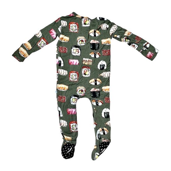 Posh Peanut Bamboo Green Sushi Footie 3-6 months Foodie Whimsygoth Fantasy - Picture 9 of 10